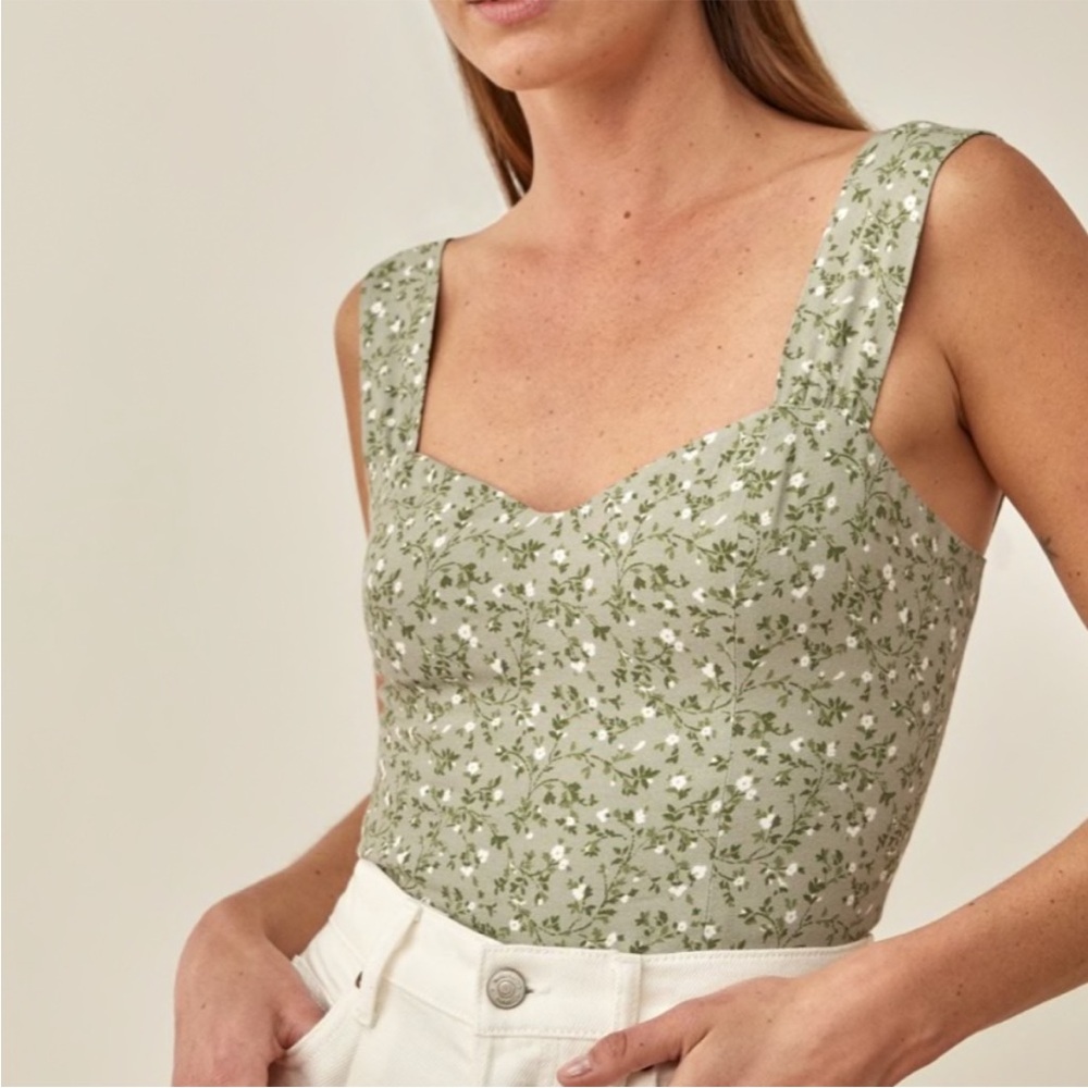 Reformation Hester Top in Juniper